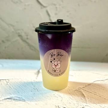Bo Bar purple and yellow bubble tea